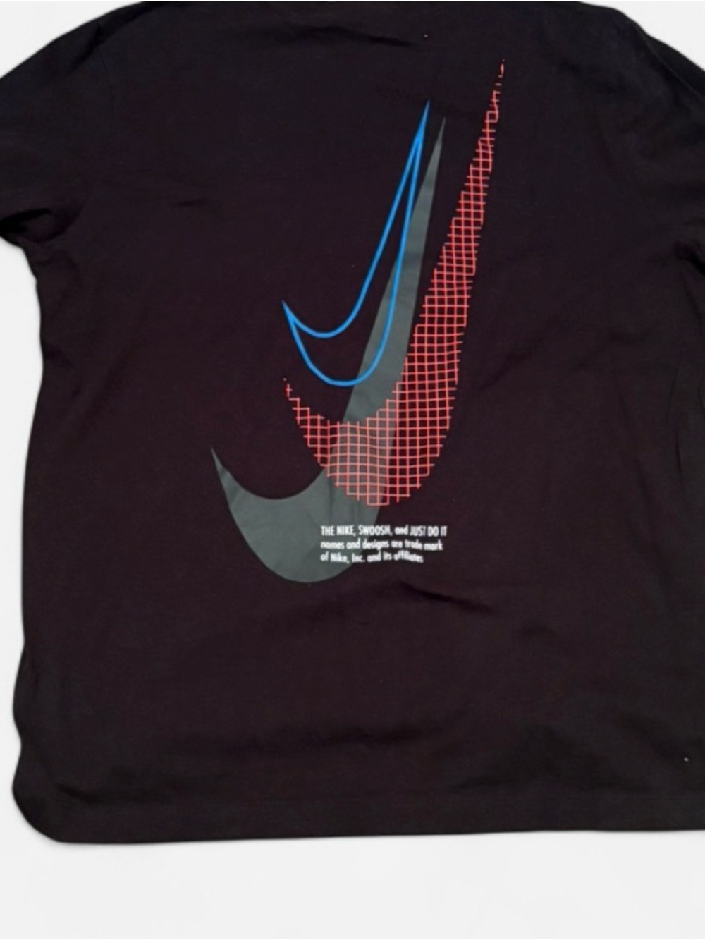 Nike Black Short-Sleeve Graphic Crew Neck with Blue, White & Red Accents - Picture 2 of 4
